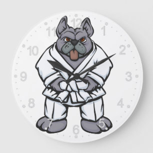 Bulldog jiu jitsu   achtergrondkleur kiezen grote klok