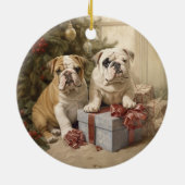 Bulldog Kerst Keramisch Ornament (Achterkant)