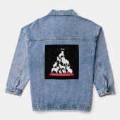 Bulldog kerstboom denim jacket (Achterkant)