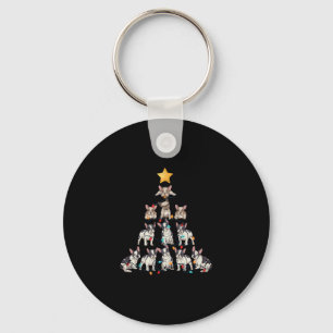 Bulldog Kerstboom Frenchie Hond Xmas PJS Pajam Sleutelhanger