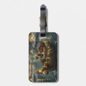 Bulldog Kerstfeest reis Bagagelabel (Achterkant verticaal)