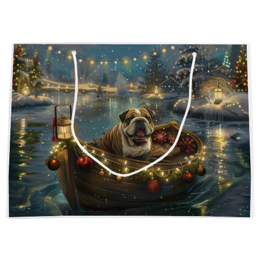 Bulldog Kerstfeest reis Groot Cadeauzakje (Voorkant)