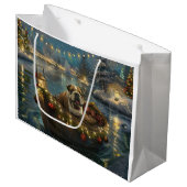 Bulldog Kerstfeest reis Groot Cadeauzakje (Voorkant Gekanteld)