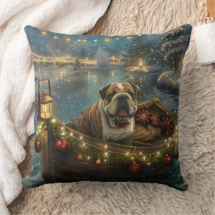 Bulldog Kerstfeest reis Kussen
