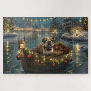 Bulldog Kerstfeest reis Legpuzzel