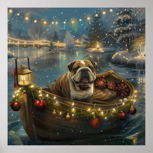 Bulldog Kerstfeest reis Poster (Voorkant)