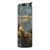 Bulldog Kerstfeest reis Thermosbeker (Gedraaid links)