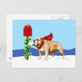 Bulldog kerstfeestay Mail Feestdagenkaart (Voorkant / Achterkant)