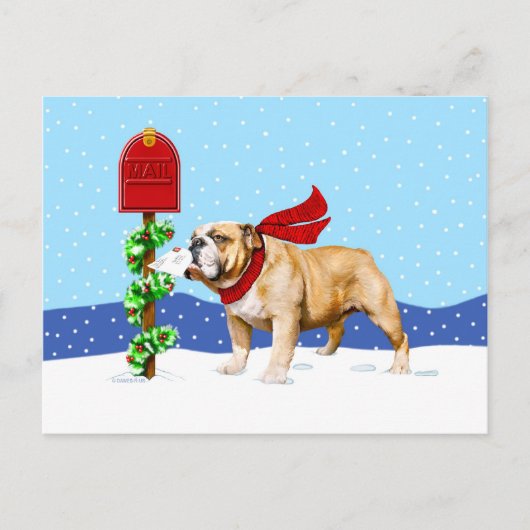 Bulldog kerstfeestay Mail Feestdagenkaart (Voorkant)