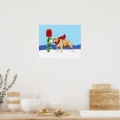 Bulldog kerstfeestay Mail Poster (Keuken)