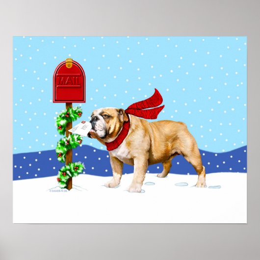 Bulldog kerstfeestay Mail Poster (Voorkant)