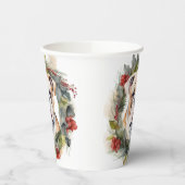 Bulldog Kerstkrans feestelijke pup Papieren Bekers (Links)