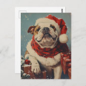 Bulldog Kerstmis Briefkaart (Voorkant / Achterkant)