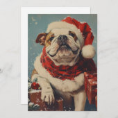 Bulldog Kerstmis Feestdagenkaart (Voorkant / Achterkant)
