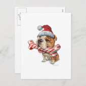 Bulldog kerstmis feestdagenkaart (Voorkant / Achterkant)