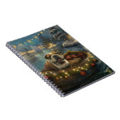 Bulldog Kerstmis Festive Reis Notitieboek (Rechterzijde)
