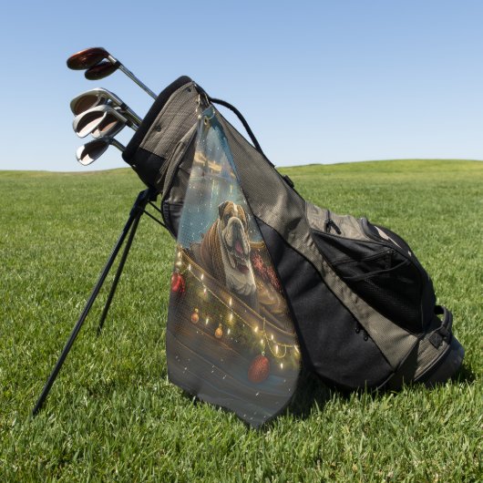 Bulldog Kerstmis Festive Voyage Golfhanddoek (Groen)