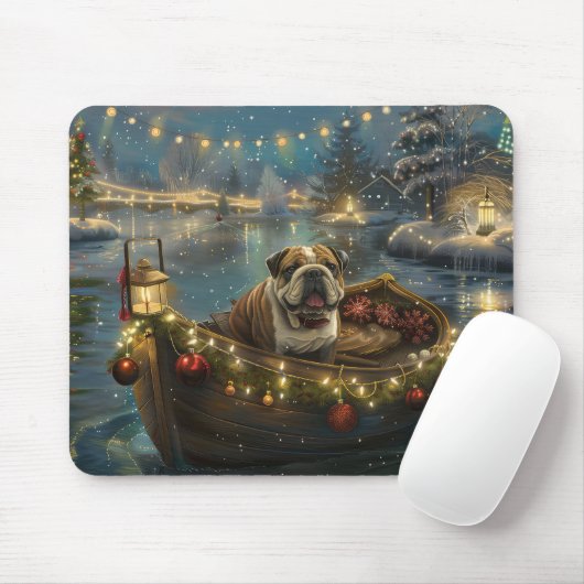 Bulldog Kerstmis Festive Voyage Muismat (Met muis)
