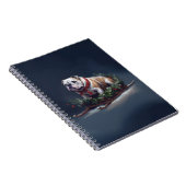 Bulldog Kerstmis sneeuw winter Notitieboek (Rechterzijde)