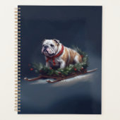 Bulldog Kerstmis sneeuw winter Planner (Voorkant)