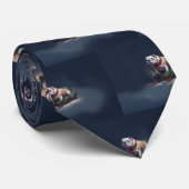 Bulldog Kerstmis sneeuw winter Stropdas (Opgerold)