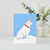 Bulldog Kerstrendierwit Feestdagenkaart (Staand voorkant)