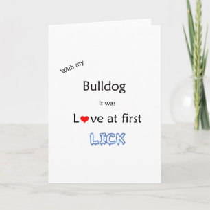 Bulldog Liefde bij Eerste Lick Feestdagen Kaart