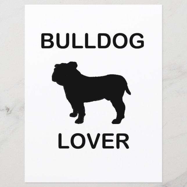 Bulldog liefhebber dubbelzijdig plakboek papier (Voorkant)