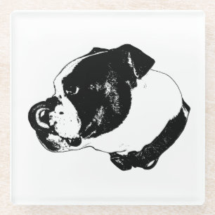 Bulldog Lijn Kunst Coaster Glazen Onderzetter