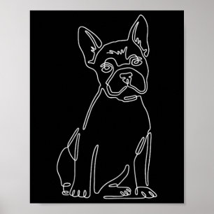 Bulldog lijn kunst Schattige plezier hond mam Poster