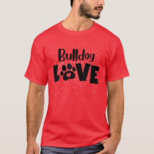 Bulldog Love Paw T-shirt (Voorkant)