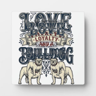 Bulldog Love Shirt Vintage Gravure Hond Quote Des Fotoplaat