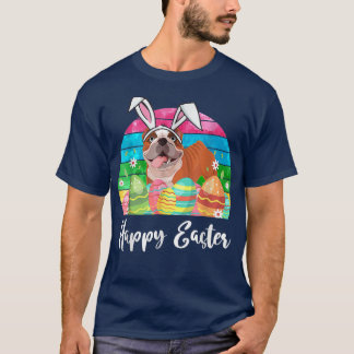  Bulldog Lover Costume Cute Easter Bunny Eg T-shirt