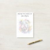Bulldog Lover Monogrammed Dog Post-it® Notes (Op bureau)