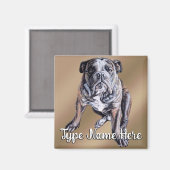 Bulldog Magnet - aangepast Engels Bulldog Gift Magneet (Voorkant / Achterkant)