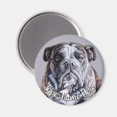 Bulldog Magnet personnalisé anglais Bulldog Cadeau (Recto/Verso)