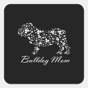 Bulldog Mam Shirt St Patricks Day T-Shirt for Ma Vierkante Sticker