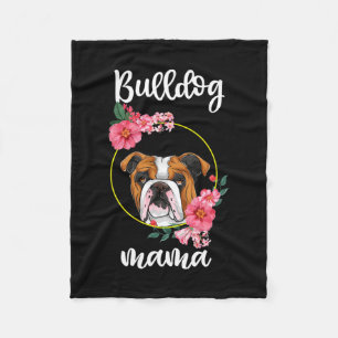 Bulldog Mama Floral Fleece Deken