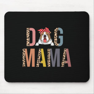 Bulldog Mama Leopard Print Hond Mam Muismat