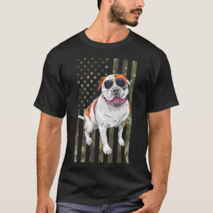 Bulldog Mannen Women American Bulldog Dad Camo US T-shirt