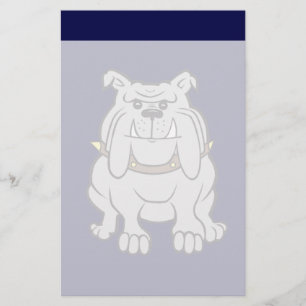 Bulldog Mascot op Blue Briefpapier