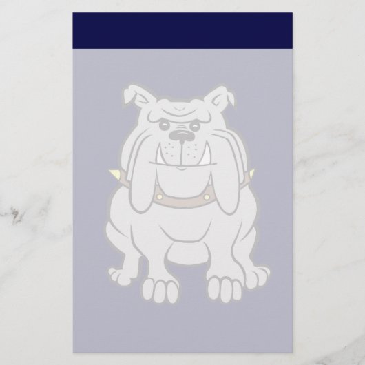 Bulldog Mascot op Blue Briefpapier (Voorkant)