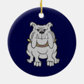 Bulldog Mascot op Blue Keramisch Ornament (Achterkant)