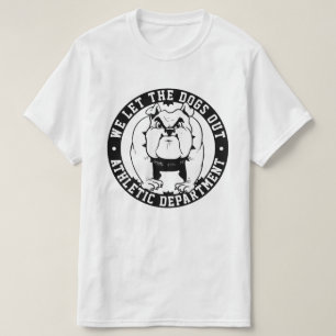 Bulldog Mascot We laten de honden uit school atlet T-shirt