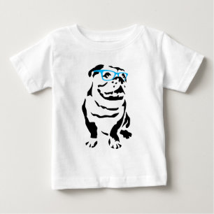 Bulldog met blauwe bril