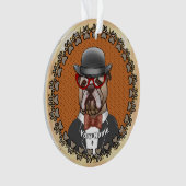 Bulldog met bril ornament (voorkant)