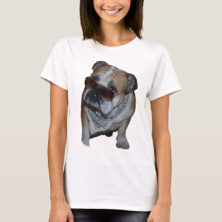 Bulldog met bril t-shirt