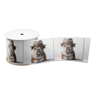 Bulldog met een Fedora hoed Lint