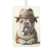 Bulldog met een Fedora Luchtverfrisser (Achterkant)