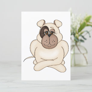 Bulldog met grote ogen kaart